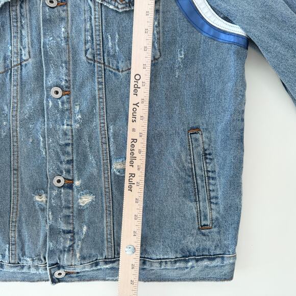 Cult of Individuality Denim Jacket Mens XXL No Saints Without Sinners Distressed - Picture 11 of 11